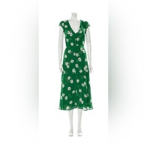 Reformation Green Floral Maxi Dress